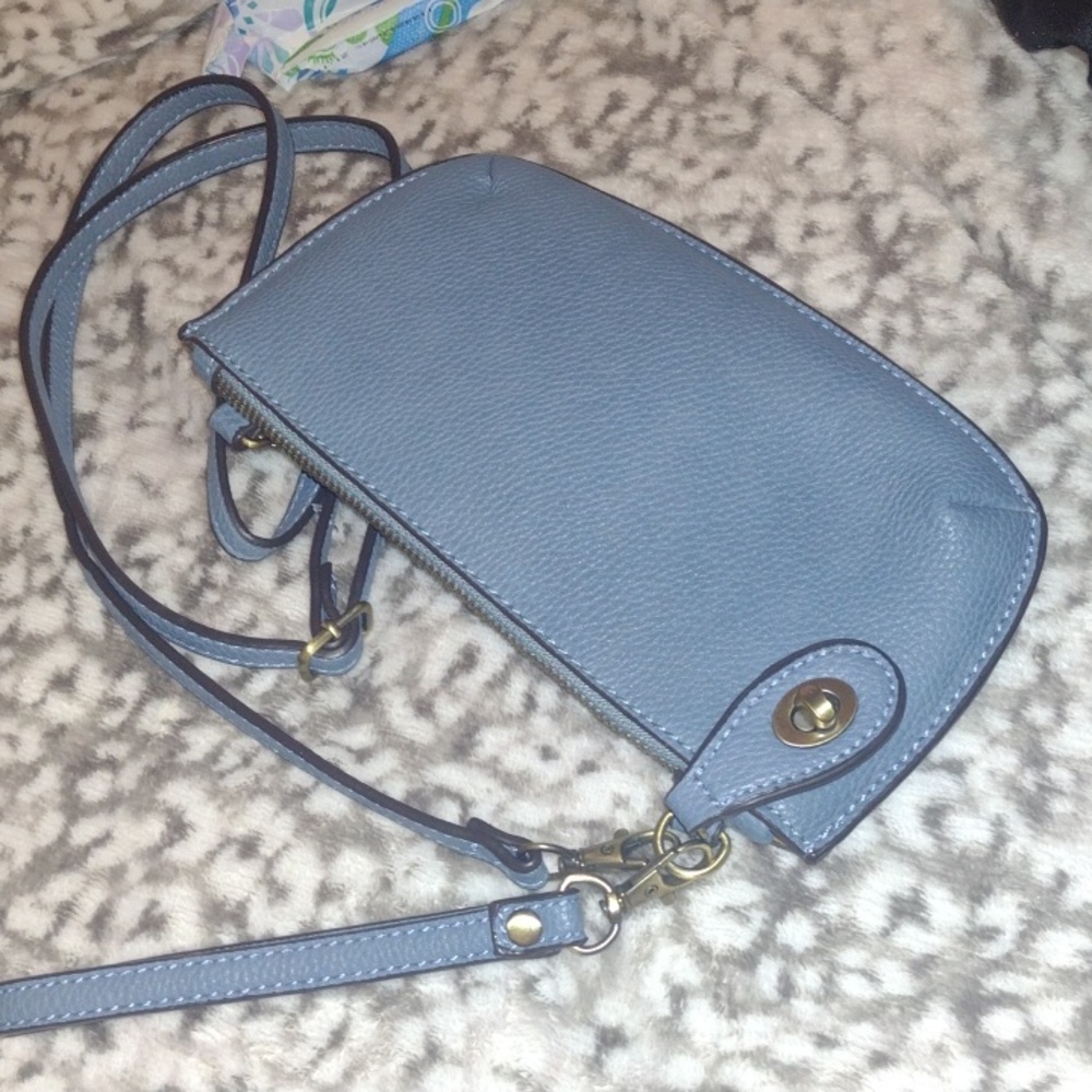 Blue Crossbody Convertible Purse/Clutch/Wristlet/Belt Bag